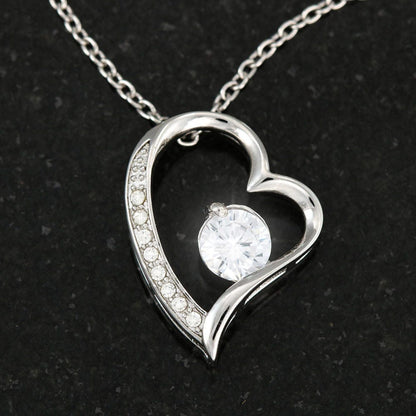 Dad To Daughter - "Never Forget" Forever Love 3D Heart Necklace