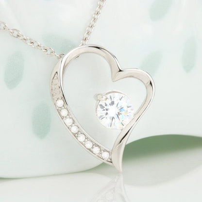 Dad To Daughter - "Never Forget" Forever Love 3D Heart Necklace