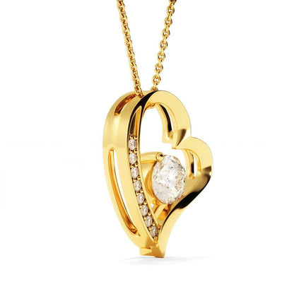 Dad To Daughter - "Never Forget" Forever Love 3D Heart Necklace