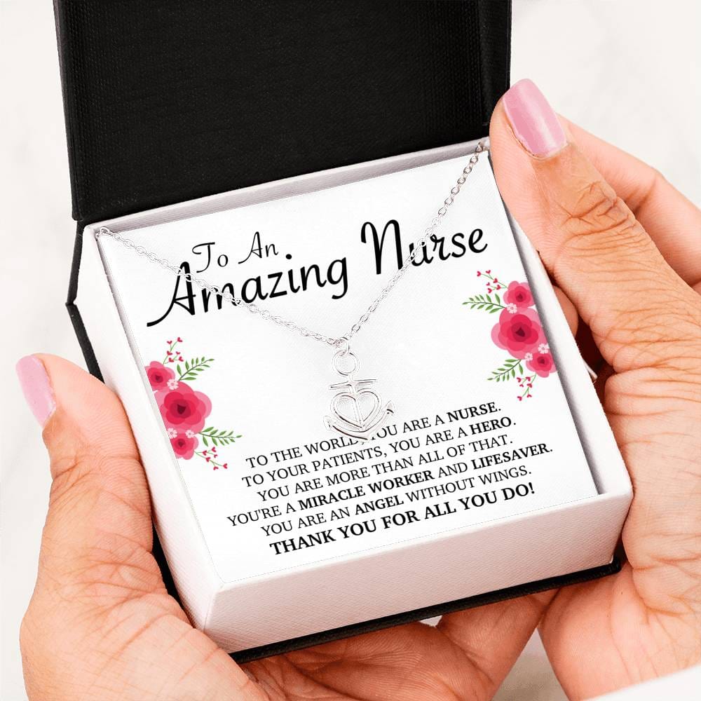 Amazing Nurse Appreciation Anchor Necklace