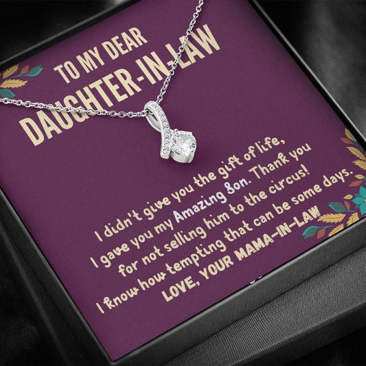 To My Daughter-In-Law - Alluring Beauty 3D Necklace (14k White Gold)