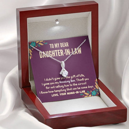 To My Daughter-In-Law - Alluring Beauty 3D Necklace (14k White Gold)