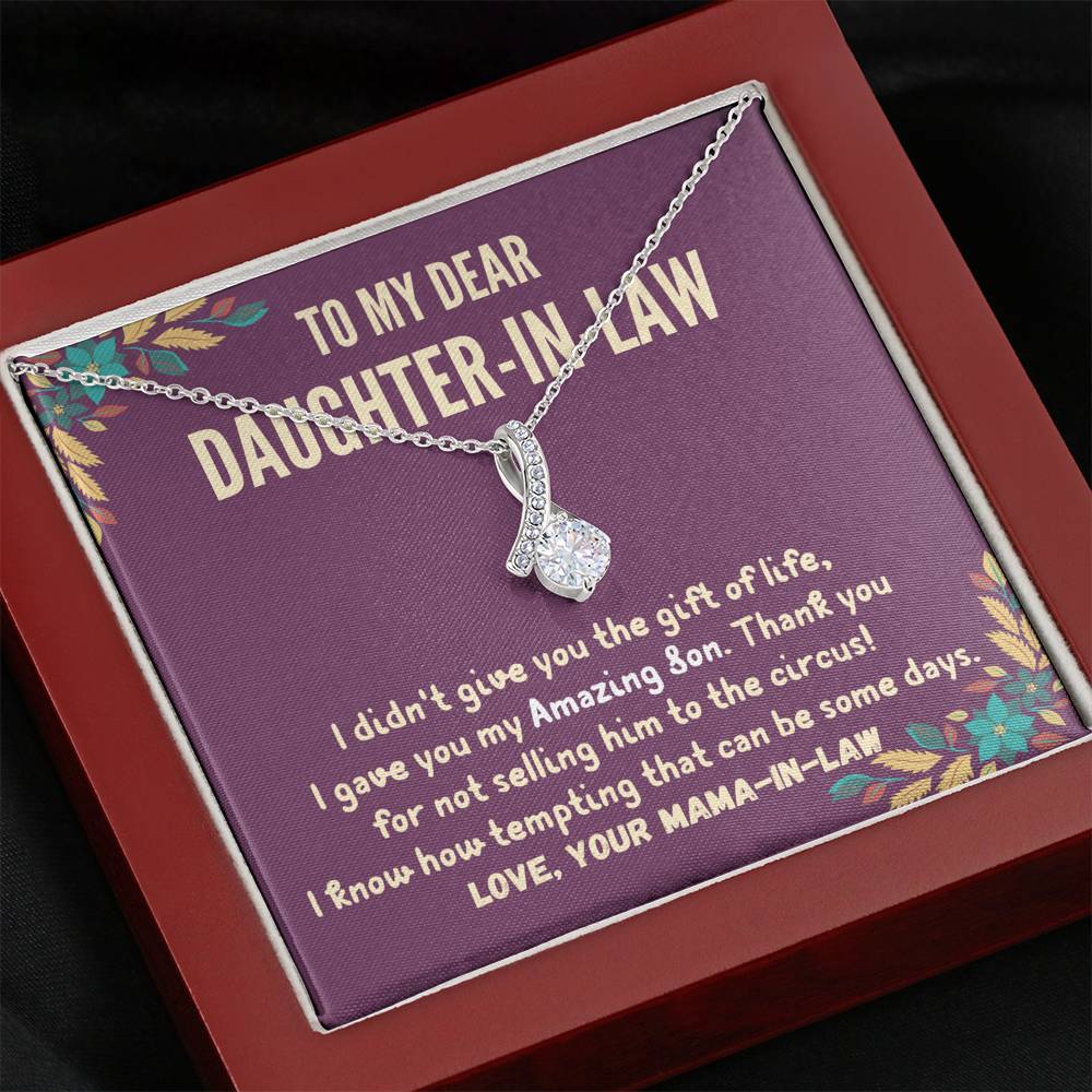 To My Daughter-In-Law - Alluring Beauty 3D Necklace (14k White Gold)
