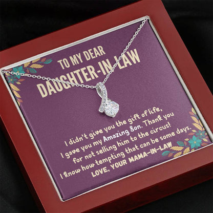 To My Daughter-In-Law - Alluring Beauty 3D Necklace (14k White Gold)