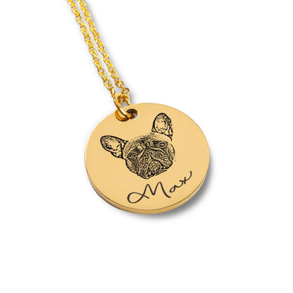 Best Dog Mom - Custom Pet Portrait Necklace