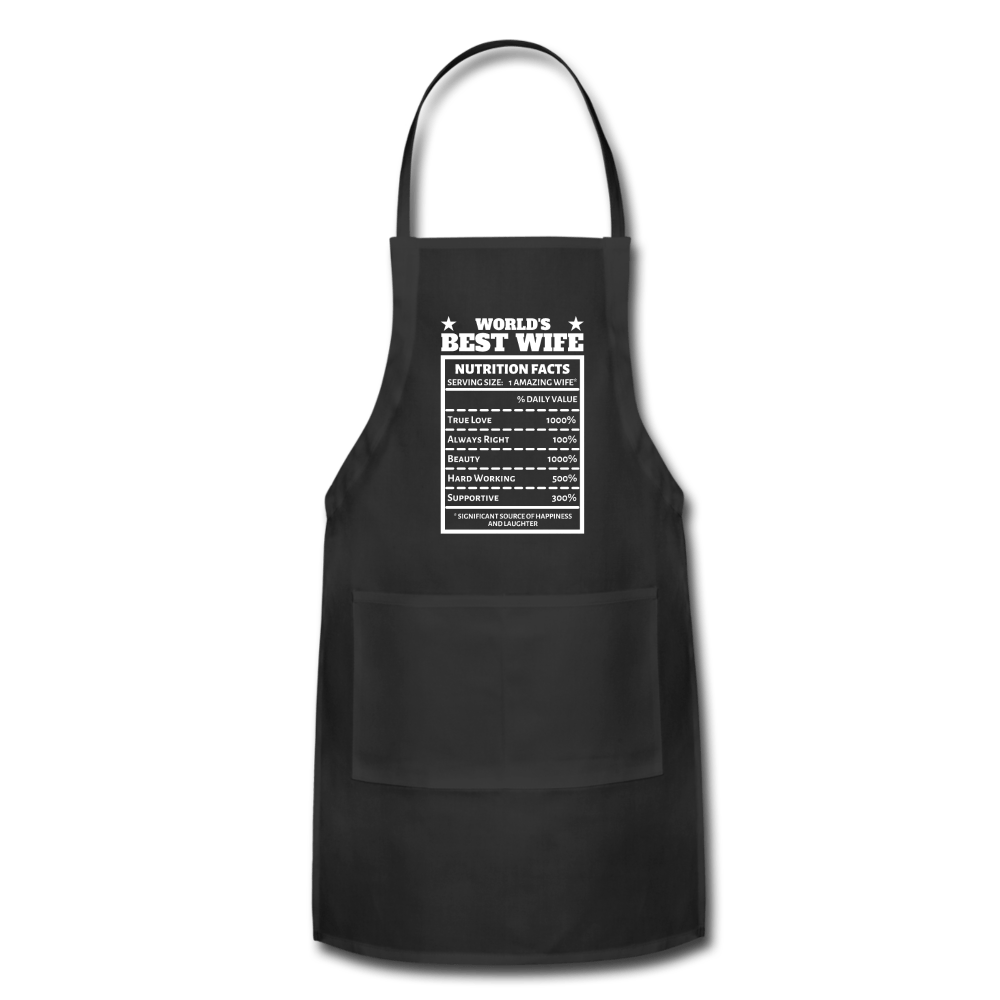 World's Best Wife - "Nutrition Facts" Adjustable Apron - black