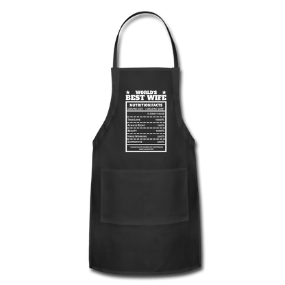 World's Best Wife - "Nutrition Facts" Adjustable Apron - black