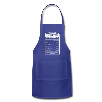 World's Best Wife - "Nutrition Facts" Adjustable Apron - royal blue