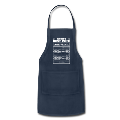 World's Best Wife - "Nutrition Facts" Adjustable Apron - navy