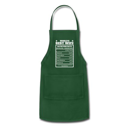 World's Best Wife - "Nutrition Facts" Adjustable Apron - forest green