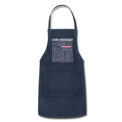 Best Grandma - "Word Search" Adjustable Apron - navy