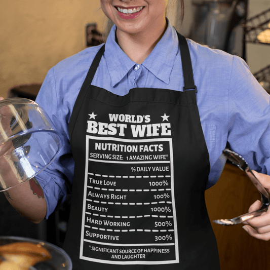 World's Best Wife - "Nutrition Facts" Adjustable Apron